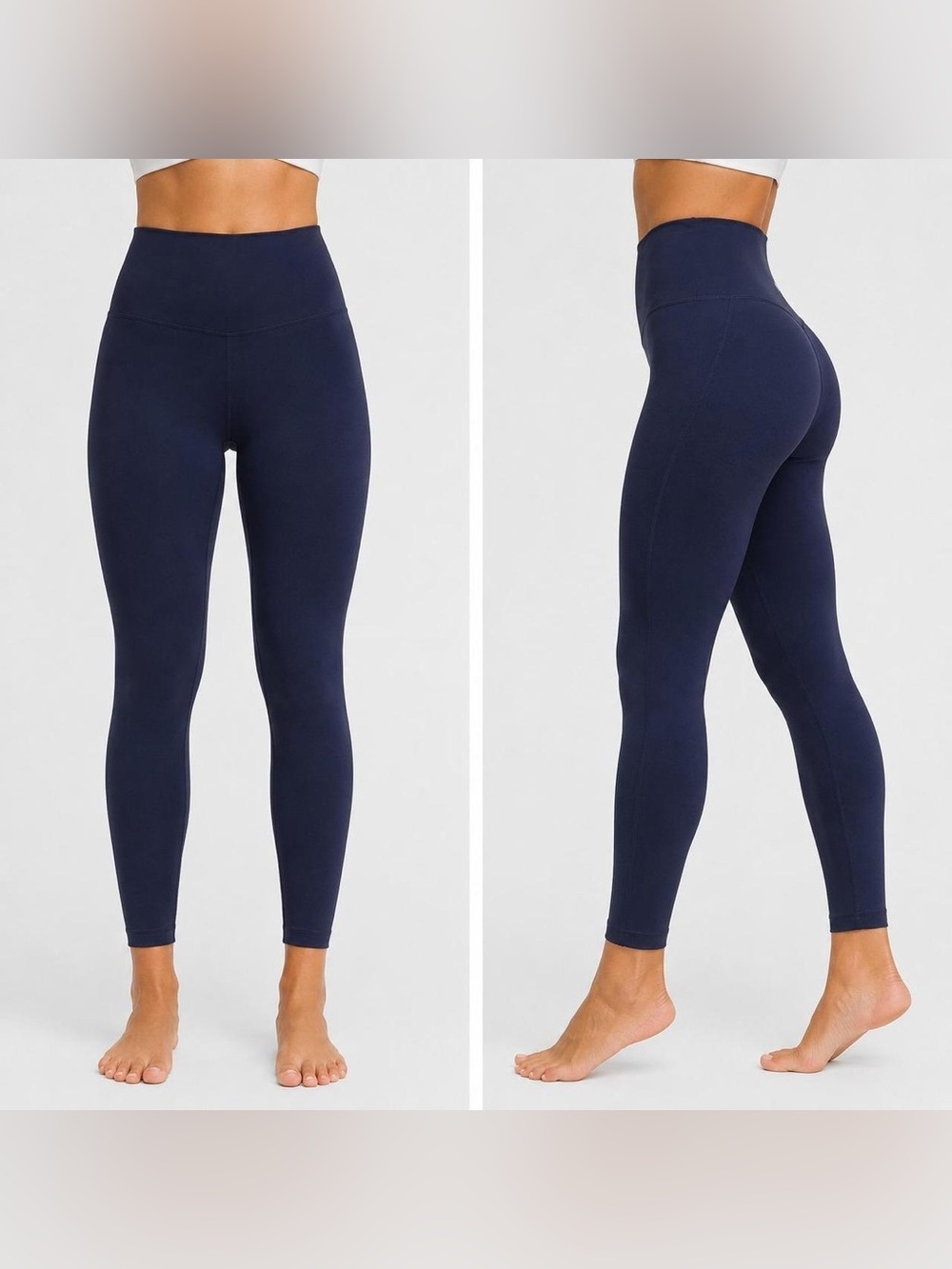 lululemon athletica Navy Leggings with White Logo